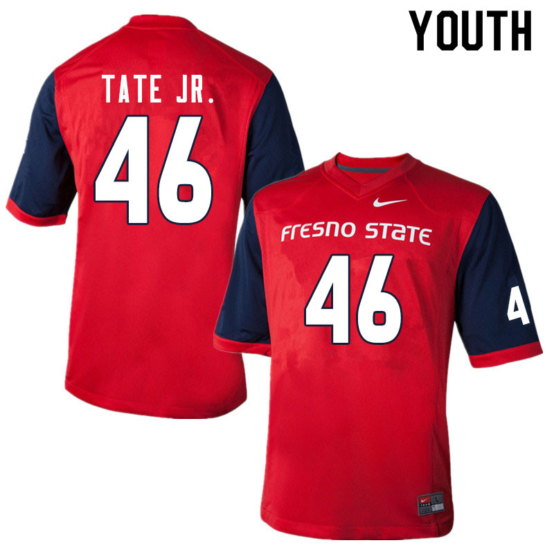 Youth #46 David Tate Jr. Fresno State Bulldogs College Football Jerseys Sale-Red
